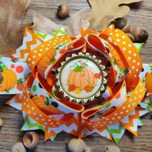 Fall and Thanksgiving Girls Boutique Style Holiday Hair Bow